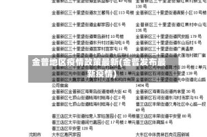 金普地区疫情政策最新(金普发布最新疫情)