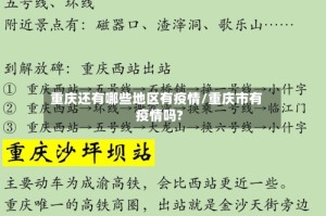 重庆还有哪些地区有疫情/重庆市有疫情吗?