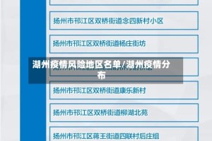 湖州疫情风险地区名单/湖州疫情分布