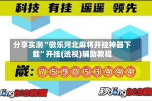 分享实测“微乐河北麻将开挂神器下载”开挂(透视)辅助教程