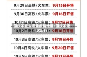 国庆不宜去哪些疫情地区/国庆不建议出行
