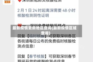 最新疫情更新地区查询(最新疫情区域查询)