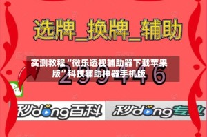 实测教程“微乐透视辅助器下载苹果版”科技辅助神器手机版