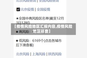 【疫情风险地区汇报内容,疫情风险地区排查】