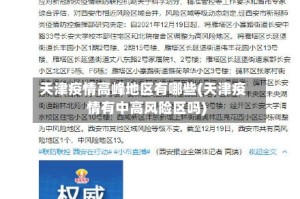 天津疫情高峰地区有哪些(天津疫情有中高风险区吗)