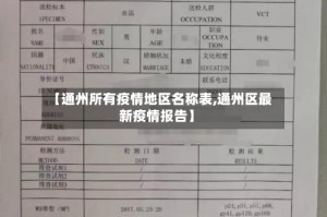 【通州所有疫情地区名称表,通州区最新疫情报告】