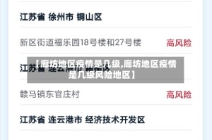 【廊坊地区疫情是几级,廊坊地区疫情是几级风险地区】