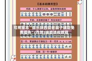 可用版本“微乐陕西捉老麻子辅助免费插件”(作弊)辅助透视教程