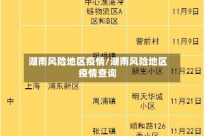 湖南风险地区疫情/湖南风险地区疫情查询