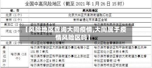 【风险地区查询大同疫情,大同属于疫情风险区吗】-第1张图片