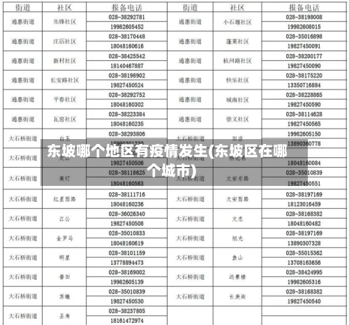 东坡哪个地区有疫情发生(东坡区在哪个城市)-第1张图片