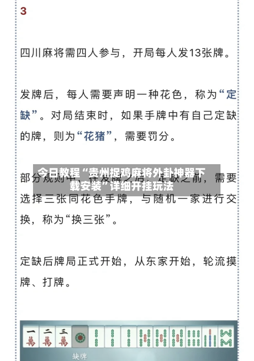 今日教程“贵州捉鸡麻将外卦神器下载安装”详细开挂玩法-第2张图片