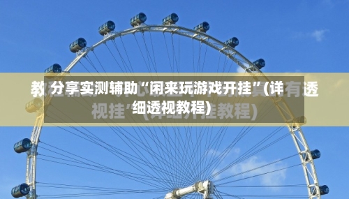 分享实测辅助“闲来玩游戏开挂”(详细透视教程)-第3张图片