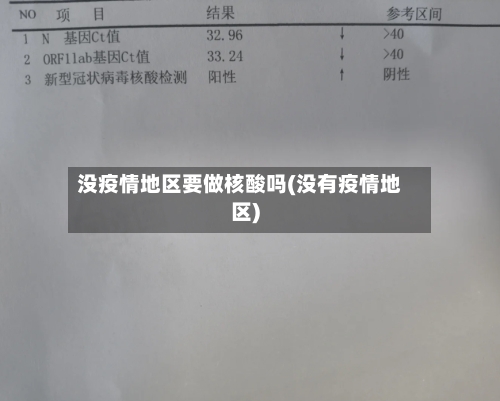 没疫情地区要做核酸吗(没有疫情地区)-第2张图片