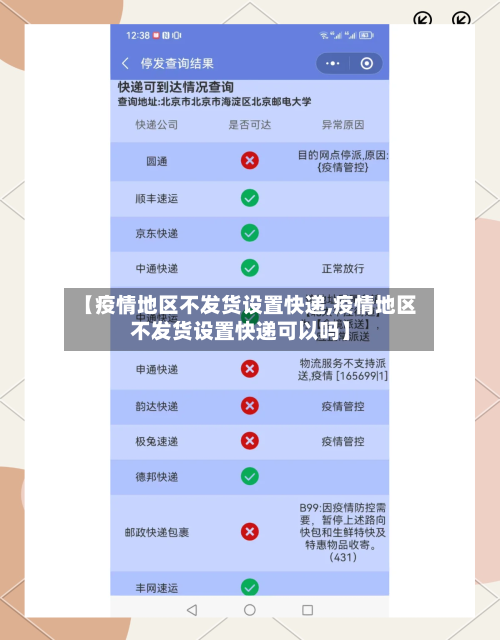 【疫情地区不发货设置快递,疫情地区不发货设置快递可以吗】-第2张图片