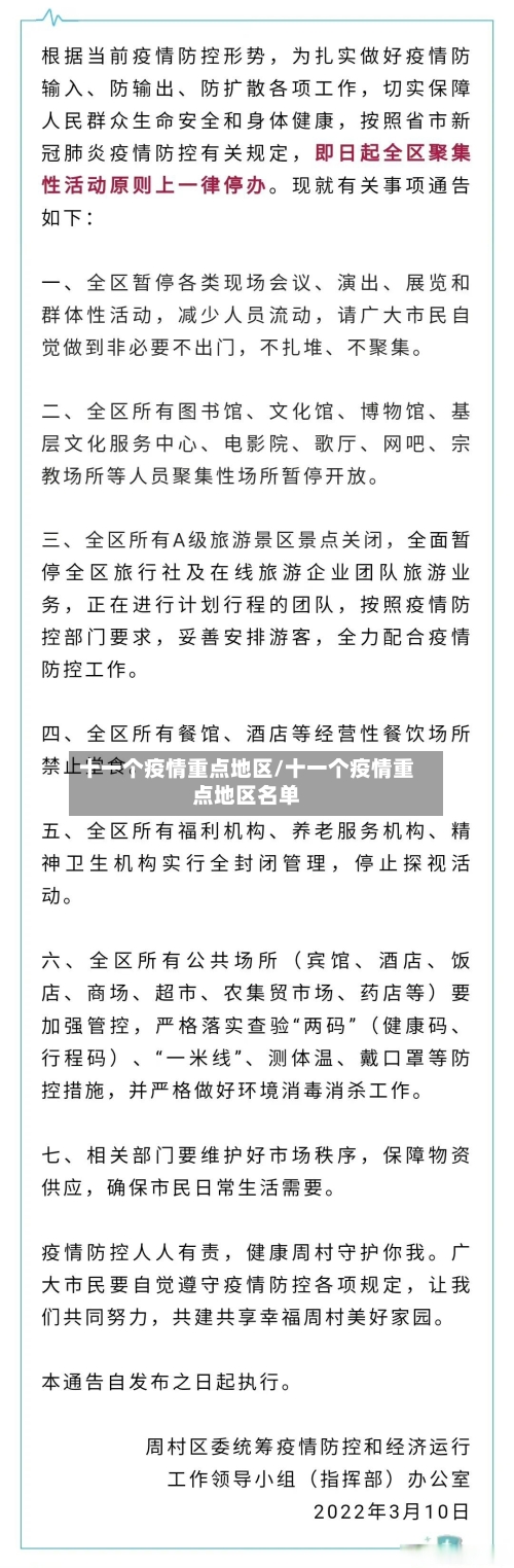 十一个疫情重点地区/十一个疫情重点地区名单-第1张图片