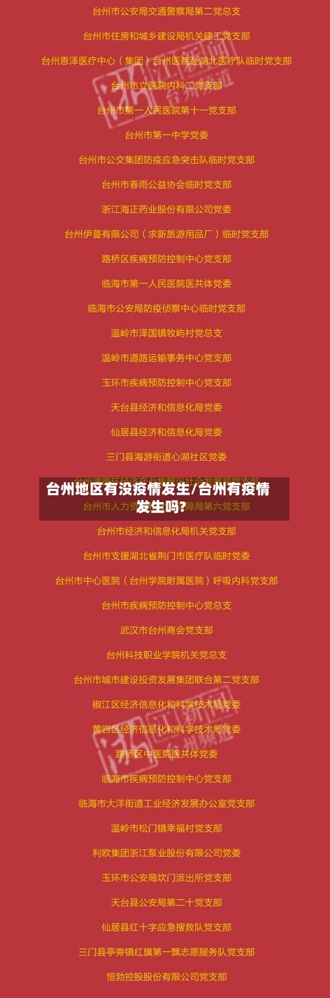 台州地区有没疫情发生/台州有疫情发生吗?-第1张图片