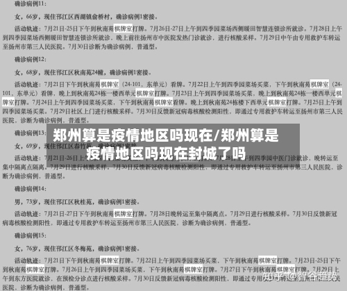 郑州算是疫情地区吗现在/郑州算是疫情地区吗现在封城了吗-第1张图片